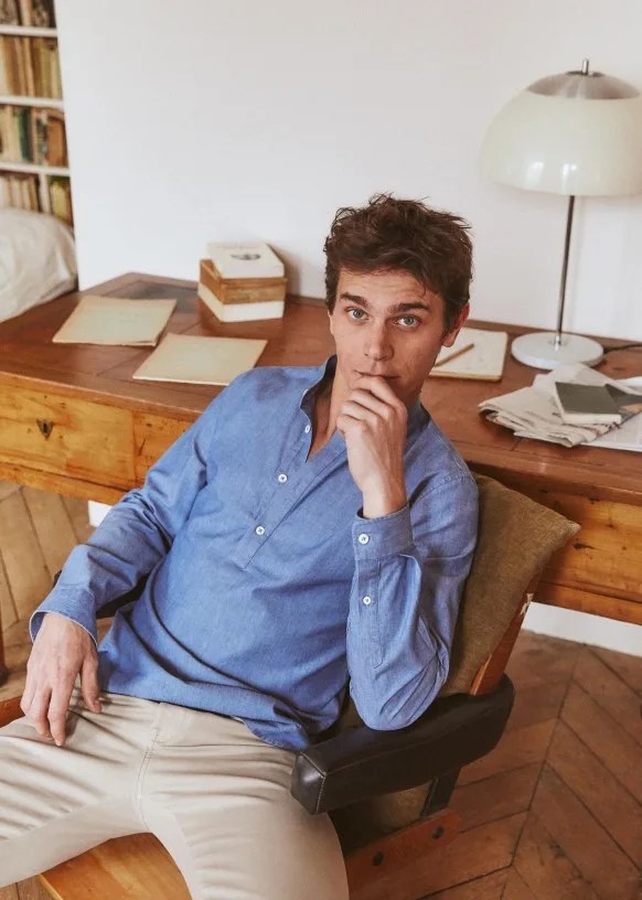 tunique indigo bleue octobre editions automne 2025 mode homme