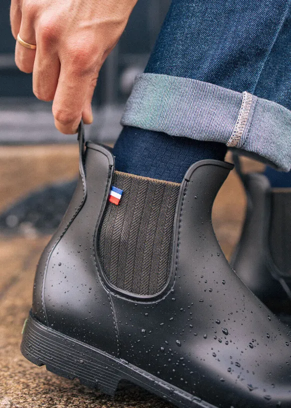 chaussures boots homme deperlantes impermeable pluie noir kaki montlimart France