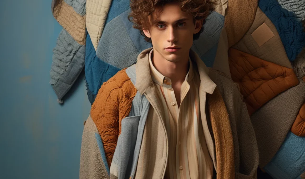 homme tendance mode automne layering superposition couches manteau pull beige