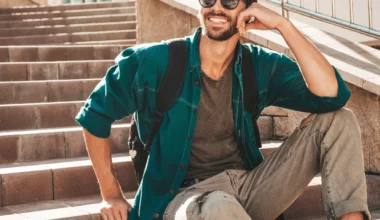 homme tendance modes urchemise jean lunette soleil look rentree