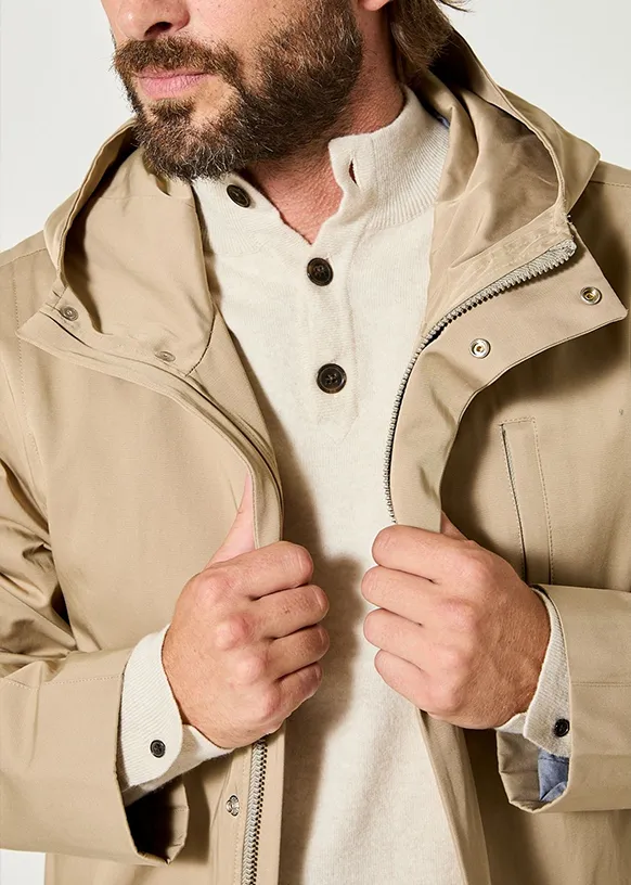 parka parker coton hydrofuge impermeable beige jqck france