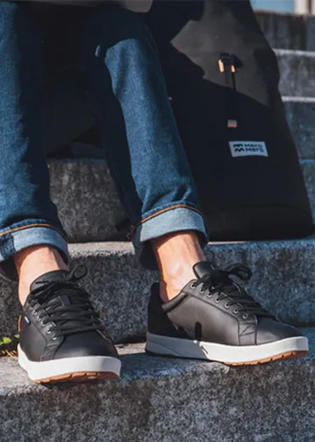 sneakers saola responsable cannon waterproof cuir vegan noire