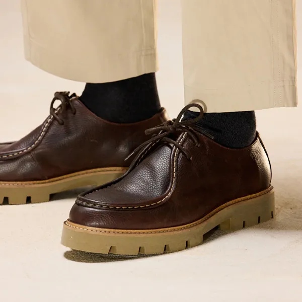 derbies Goutran certifie cuir LWG graine marron Odaje