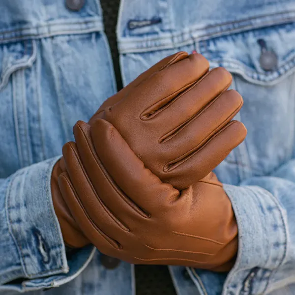 gants homme cuir camel doublure cachemire Atelier Particulier France