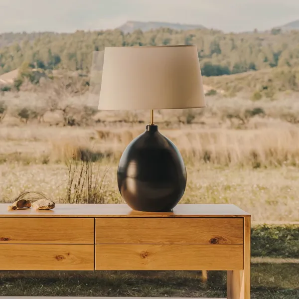 lampe design metal finition noire Foixa Kave Home