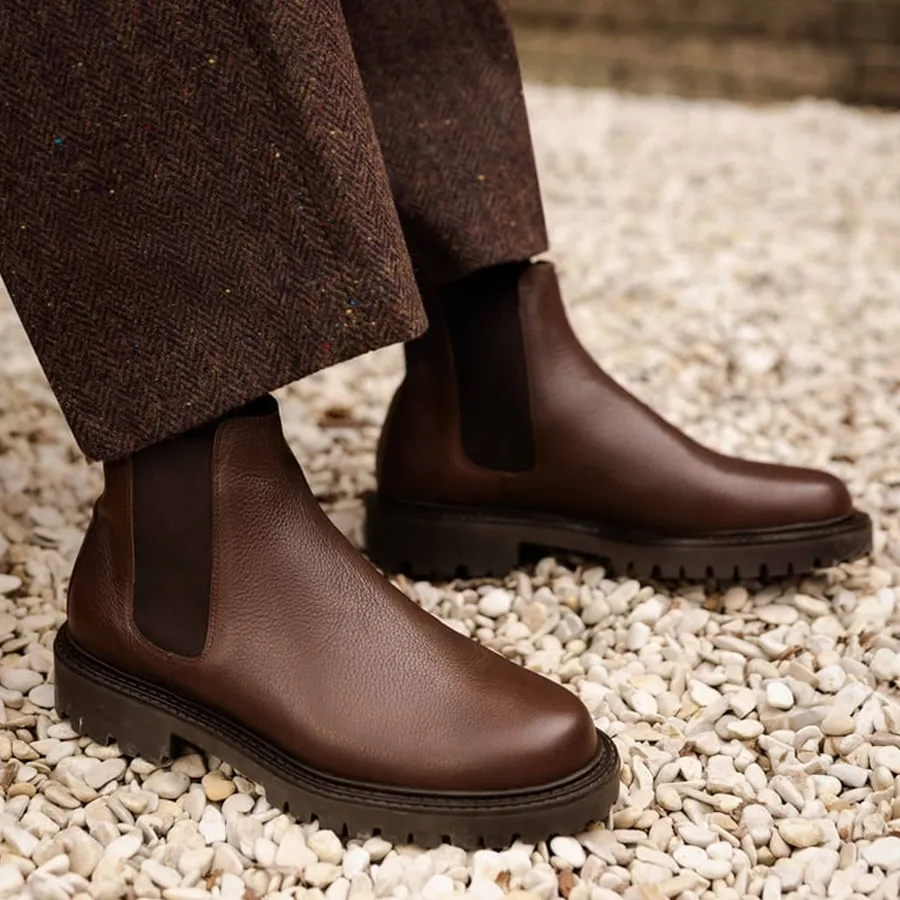 boots homme Bobbies Walter cuir graine brun marron chaussures hiver