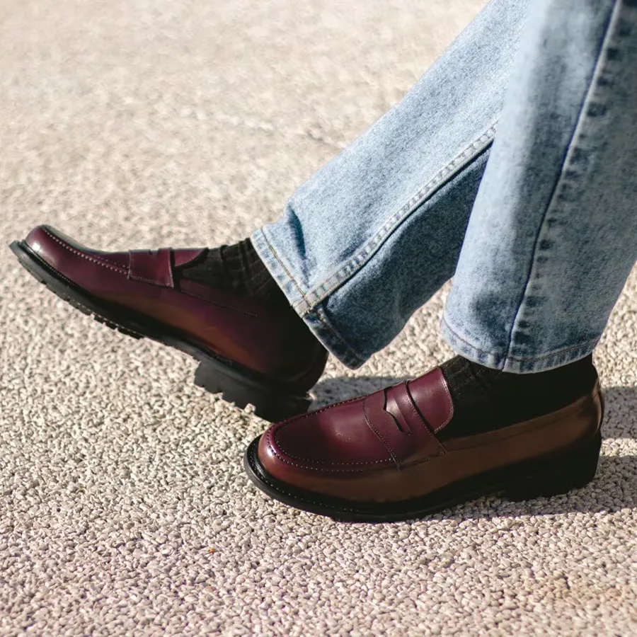 mocassins chic cuir Max Sauveur semelle Commando chaussures hiver