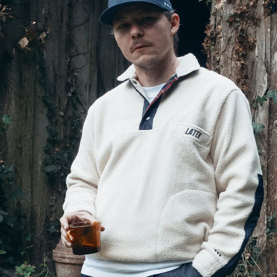 polaire LATER Greement blanche col pressions homme