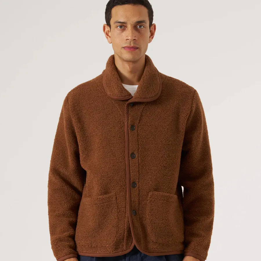polaire Universal Works Lancaster marron fleece Alvar homme