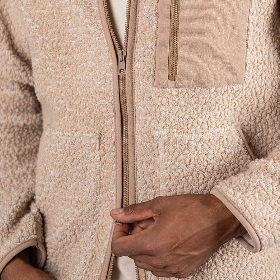 zoom détails polaire laine Seagle Nomad Merino Fleece beige