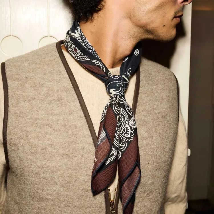 gilet sans manches homme laine Hast beige chic habille foulard